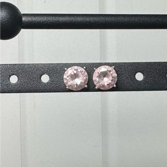 Light Pink Diamond Earrings EUC - Picture 2 of 4